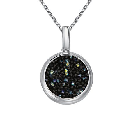 Серебряная подвеска с кристаллами и родированием