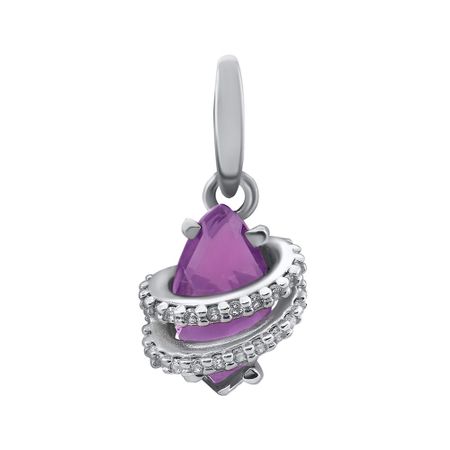 Подвеска из серебра с ювелирным кристаллом и фианитами