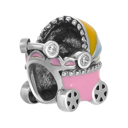 Подвеска-шарм TALANT Коляска из серебра с эмалью