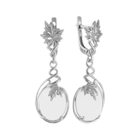 Серьги из серебра с лунным камнем