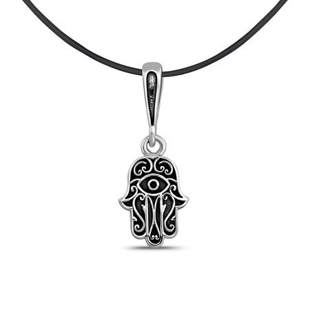 Серебряная подвеска Хамса с чернением