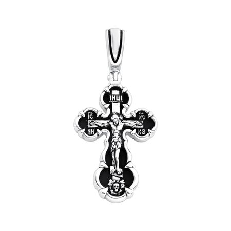 Серебряный крест с родированием и чернением