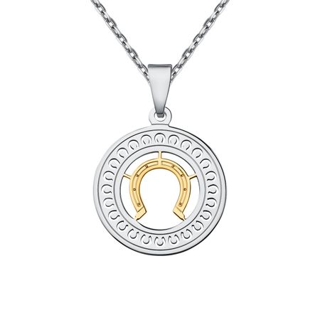 Серебряная подвеска Подкова с позолотой и родированием