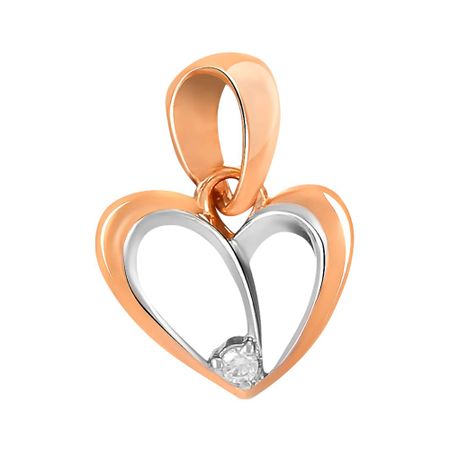 Золотая подвеска Сердце с фианитом