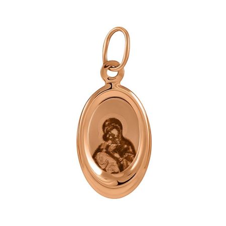 Золотая подвеска Икона Владимирской Божией Матери