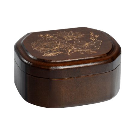 Деревянная шкатулка для ювелирных украшений Бабочка, 12х11 см