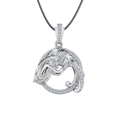 Серебряная подвеска с фианитами и знаком зодиака Водолей