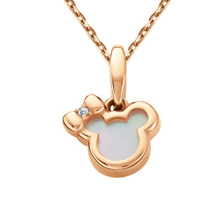 Золотая подвеска с перламутром и фианитом