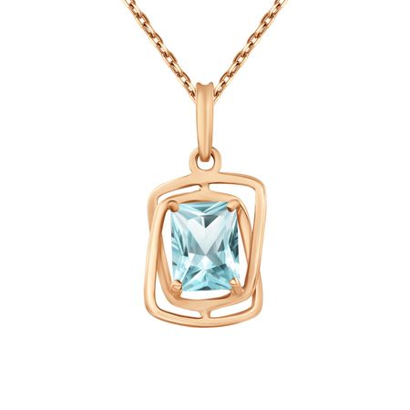 Серебряная подвеска ювелирным кристаллом и позолотой