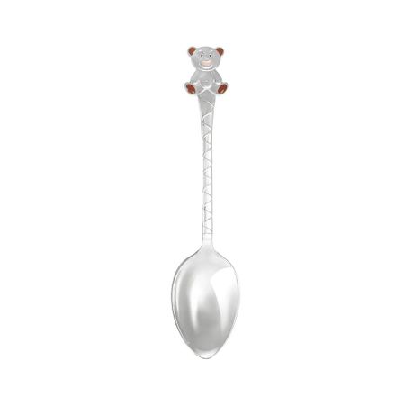 Серебряная детская ложка с эмалью