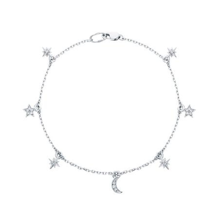 Серебряный браслет Луна с фианитами и родированием эрин хантер красная луна