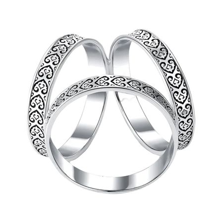 Серебряный зажим для платка с чернением и родированием