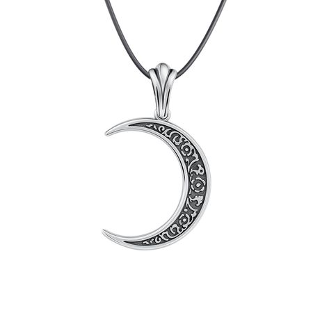 Серебряная подвеска Полумесяц с чернением