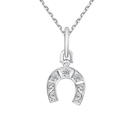 Серебряная подвеска Подкова с фианитами