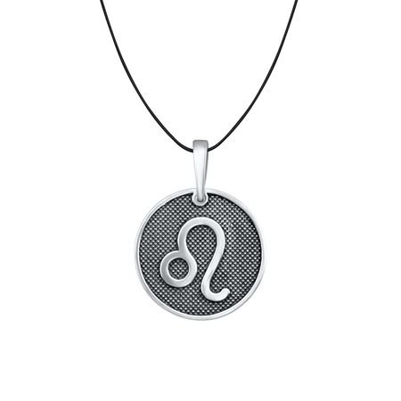 Серебряная подвеска со знаком зодиака Лев и чернением