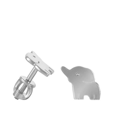 Серьги-пусеты Слон из серебра украшения слон синего а из смолы