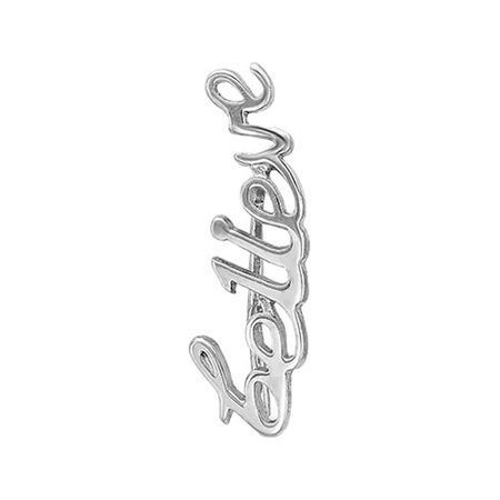 Серебряная правая серьга с родированием