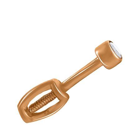 Золотая серьга с фианитом