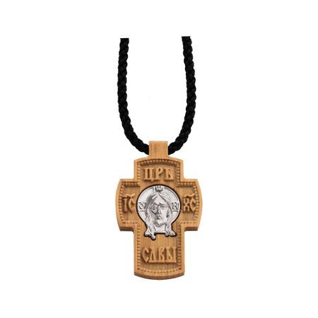 Деревянный крест с серебром и родированием значок деревянный калининград буковки zdd 01237