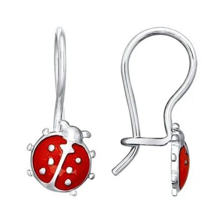 Серьги детские SOKOLOV Божья коровка из серебра с эмалью анатолий федорович дроздов божья коровка попаданец в 60 е