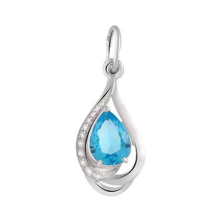 Подвеска из серебра с ювелирным кристаллом и фианитами