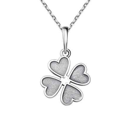 Серебряная подвеска Клевер с родированием