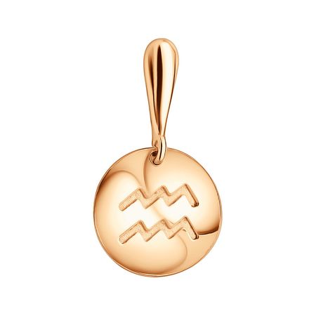 Серебряная подвеска с позолотой со знаком зодиака Водолей