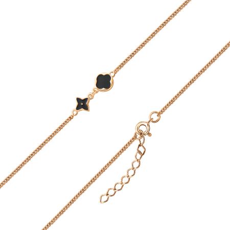 Серебряный браслет с эмалью и позолотой р. 18-23