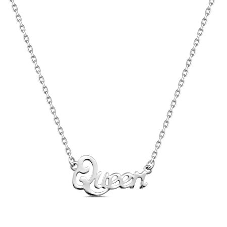 Серебряное колье Queen с родированием
