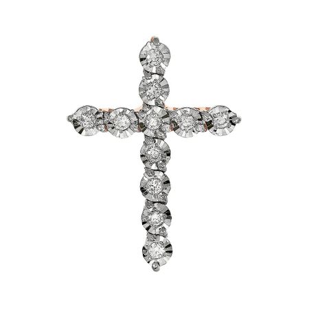Подвеска-крестик из золота с бриллиантами