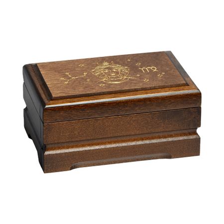 Деревянная шкатулка для ювелирных украшений, знак зодиака Дева