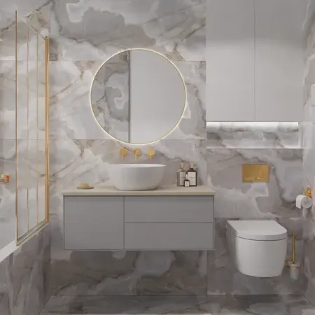 Глазурованный керамогранит Arcadia Ceramica Rex Onyx Blue 60x120 см 1.44 м² полированный цвет серо-голубой