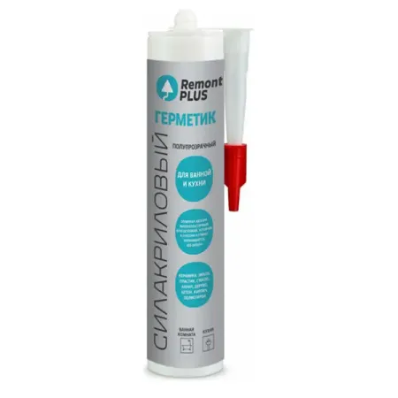 Герметик силакриловый Remont PLUS полупрозрачный 290 мл