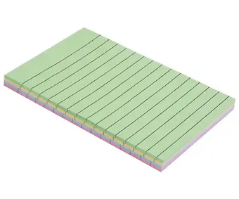 Блок бумаги 152*101 мм самоклеящийся 4 цвета, 100 листов в линейку, GoodMark