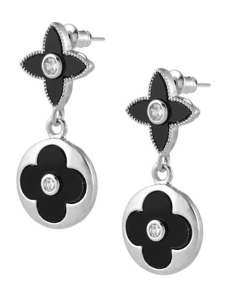 Ronda Earrings E110ч plain studio серьги dotted oval earrings – silver