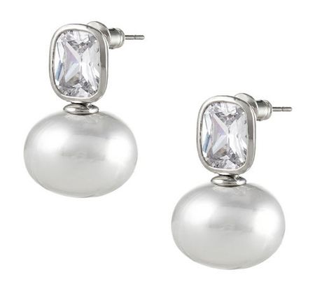 Ronda Earrings E113 plain studio серьги dotted oval earrings – silver