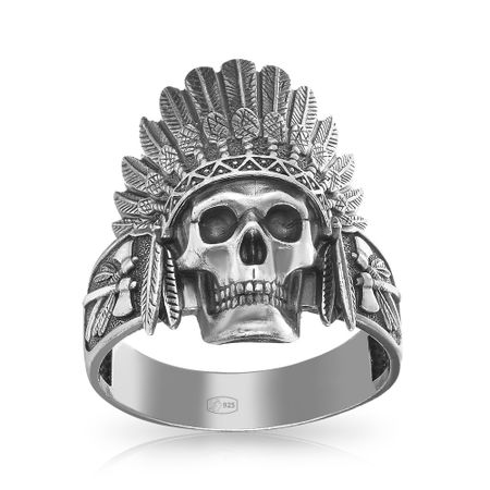 Кольцо Череп вождя из серебра лизелотта вельскопф генрих харка сын вождя