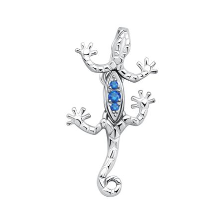 Золотая подвеска Ящерица с сапфирами и родированием для творчества the orb factory мозаика pixel pops ящерица 01962