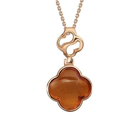 Золотая подвеска с янтарём из коллекции КЛЕВЕР