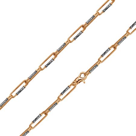 Серебряная цепочка Молитва с позолотой и чернением