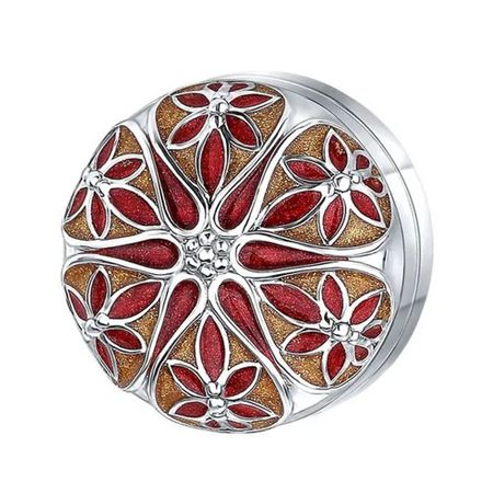 Серебряный зажим с эмалью и родированием