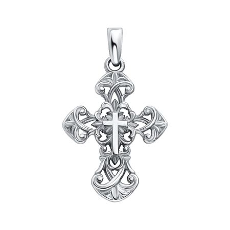 Серебряный крест с платинированием