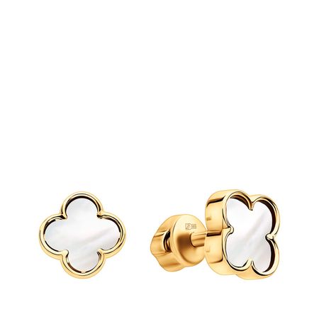 Золотые серьги с перламутром