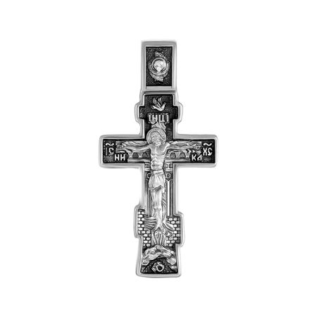 Крестик Да Воскреснет Бог из серебра