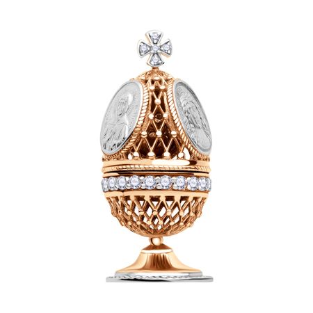 Серебряный сувенир Пасхальное яйцо с родированием