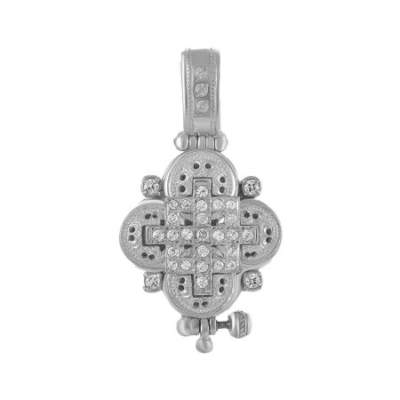 Подвеска-мощевик из серебра с фианитами