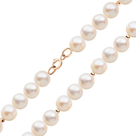 Браслет из жемчуга с золотыми шариками