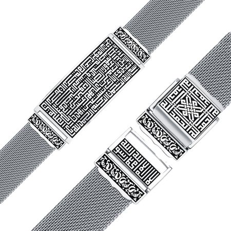 Серебряный браслет с чернением и родированием