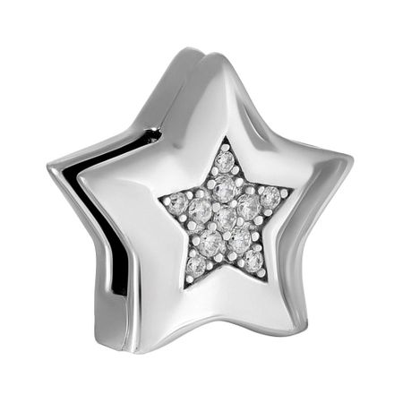 Подвеска-шарм Звезда из серебра с фианитами
