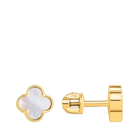 Золотые серьги с перламутром